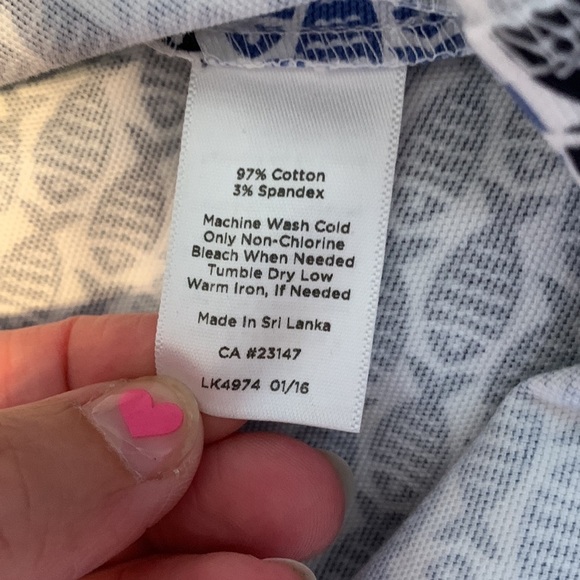 Talbots size 12 Patterned Blue and Black fish midi Skirt cotton classic nautical - Picture 5 of 5